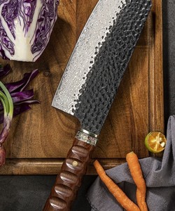 Cuchillo de Cocina Moderno Forjado a Mano con Hoja de Acero al Carbono de 7 Pulgadas, Mango de Madera Ambidiestro, 3.0mm de Grosor, Extra Afilado, Apto para Lavavajillas - Product Image 4