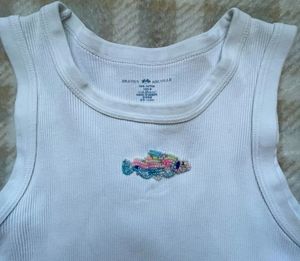 Artistic Embroidery Beaded Ten Top with Detailed <b>Thread</b> Embroidery and Elegant <b>Bead</b> Decoration - Product Image 3