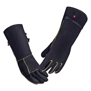 Gants de soudage en cuir de vachette, ignifuges, résistants, pour travaux industriels, protection contre les flammes, lutte contre les incendies, barbecue - Product Image 1