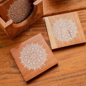 Good Quality Blank Wooden Coaster Eco-Friendly Classic Design Customized Thickness <b>Round</b> <b>Mats</b> Pads Wholesale F S International - Product Image 2
