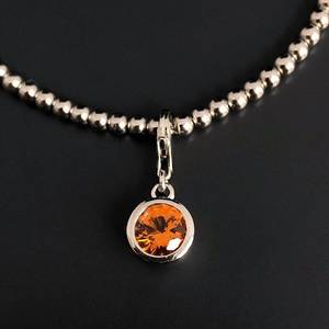 Bracelet à breloques en argent sterling avec pierre de naissance de novembre, citrine, cadeau pour femme - Product Image 5