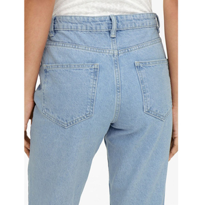NURJENNA INDUSTRIES 2026 Jean large décontracté en denim délavé et déchiré pour femme, taille mi-haute, coupe régulière, 100 % coton écologique - Product Image 6