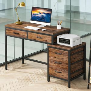 โต๊ะคอมพิวเตอร์แบบมีลิ้นชักแบบพลิกกลับได้พร้อมโต๊ะเขียนหนังสือ ทนทานและใช้งานได้จริง - Product Image 2