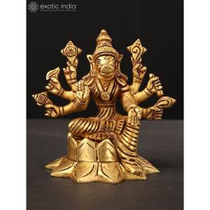 Escultura Artesanal de Metal de la Diosa Varahi de Ocho Brazos, de 4 Pulgadas, Hecha a Mano en India, para Decoración del Hogar, Templo o Regalo - Product Image 1