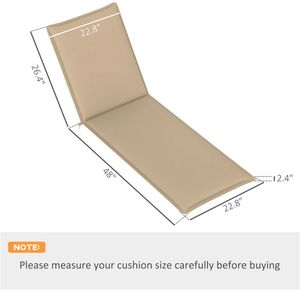 Set di 2 Cuscini Beige per Sdraio da Esterno, Facilmente Pieghevoli, Solo Cuscini per Sedie da Giardino - Product Image 6