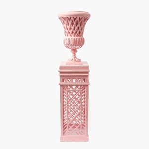 Support de jardinière en métal finition rose, écologique, design treillis, pour la maison et l'extérieur, style classique vintage, revêtement poudré - Product Image 5