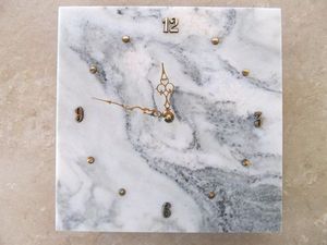 Luxury Natural Marble <b>Wall</b> <b>Clock</b> Modern <b>Silent</b> Quartz Decorative Stone <b>Clock</b> for Living Room Home Office Elegant Interior Decor - Product Image 2