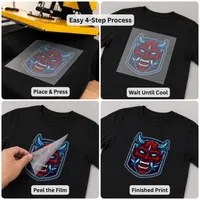 Autocollants de transfert DTF personnalisés pour tissus, impression couleur, résistants à la chaleur, lavables, imperméables, transferts de logo