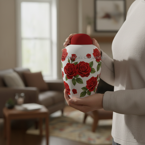 Urna Funeraria de Metal, Diseño Floral, Patrón de Rosas, Recuerdo Conmemorativo, Urna Decorativa de Nuevo Diseño - Product Image 3