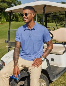 Camisa de Golf para Hombre de Marca Privada, con Bolsillo, Diseño Antiarrugas, Tela Broadcloth, Spandex/Poliéster, Fabricante - Product Image 1