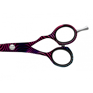 Ciseaux de coiffure de qualité supérieure, couleur noire, design ondulations arc-en-ciel, acier allemand, pour professionnels - Product Image 4