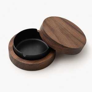 Cendrier moderne en bois massif pour usage intérieur et extérieur - Product Image 2