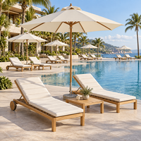 Ensemble de mobilier de luxe moderne pour piscine extérieure, chaise longue de villa, chaise de plage en teck durable pour bord de mer, transats d'extérieur