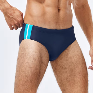 Short de bain pour homme de haute qualité, bleu marine, séchage rapide, tissu polyester respirant et écologique, taille élastique - Product Image 3