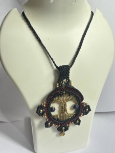 Collar de Macramé con Colgante de Piedra Natural de 6x9mm Hecho a Mano, con Cuentas de Joyería Budista de Moda, Estilo Boho, Venta al Por Mayor - Product Image 4