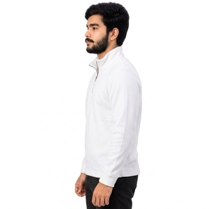 Sweat-shirt demi-zip en molleton bouclette épais, style streetwear, vente en gros, direct usine - Product Image 4