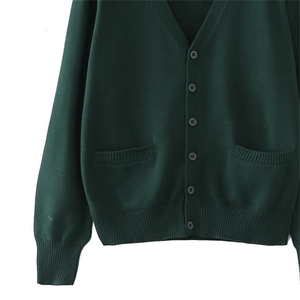 Best Seller Soft Breathable 100% Cotton Knitted <b>Cardigan</b> Sweater Long Sleeve Bottom Closure School Uniforms for University - Product Image 3