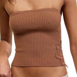 Women's Slim Fit <b>Crop</b> Tank <b>Top</b> Racerback Padded Bandeau Sports Bra High <b>Support</b> Lace Breathable - Product Image 4