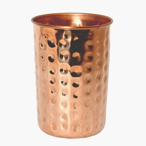 Gobelet classique 100 % cuivre pur avec finition martelée profonde, verre à eau ayurvédique en cuivre artisanal pour l'hydratation quotidienne et le bien-être - Product Image 1