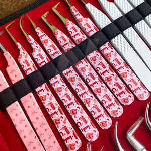 Nouvel ensemble de pinces à épiler personnalisées en acier inoxydable, style western cowboy, pour extensions de cils à pointe en fibre, en promotion - Product Image 6