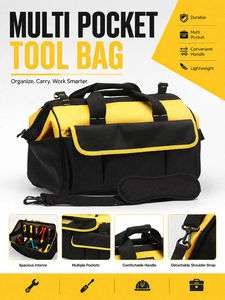 Heavy Duty Oxford Fabric Multi-Pocket Tool Bag with Adjustable Shoulder Strap - Product Image 1