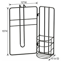 Organisateur de rangement multifonctionnel moderne en fer à fixation murale ou sur porte, non pliable, facile à assembler et à nettoyer