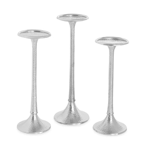 Latest Modern Candle Stand for Home Decor Silver Finished Casted Aluminum <b>Hammerred</b> Candle <b>Holder</b> Handmade Customized S/3 - Product Image 5