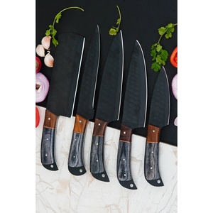 Juego de Cuchillos de Chef Profesionales de Acero Inoxidable de 5 Piezas, Hechos a Mano por Ahmad Fabric, Mango de Resina, Funda de Cuero, Diseño Moderno, Personalizable - Product Image 5