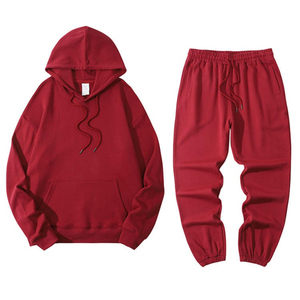 Breathable 100% Cotton Winter Hooded Solid Printed Tracksuits for Men Women Custom OEM Logo Heavyweight Athleisure Set Wholesale - Product Image 4
