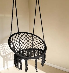<b>Macrame</b> Hanging Chair Swing – Boho Rope Hammock Seat Indoor Outdoor - Product Image 2