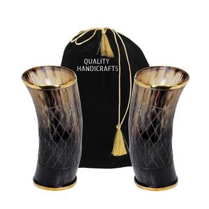 Corne à boire Viking artisanale de qualité en corne naturelle, 200-250 ml, 6 pouces, vintage, cadeau d'affaires, compatible lave-vaisselle, pour boissons froides - Product Image 1