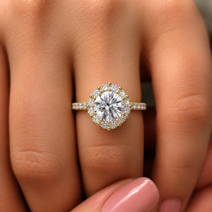 Anillos Clásicos de Diamantes Cultivados en Laboratorio con Corte Halo Redondo, Oro de 14k, Anillo de Compromiso y Boda, Certificado IGI, Fabricante de Joyería Nupcial Personalizada - Product Image 2