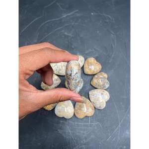 Petite agate dendritique naturelle de 40x40x20 mm en forme de cœur, cristal poli, décoration pour décoration de cœur de lait - Product Image 5