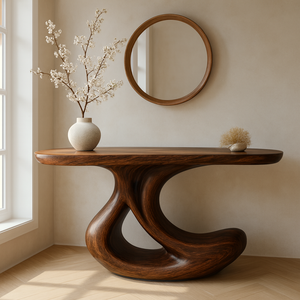 Mesa Consola de Madera Minimalista Personalizable, Mesa de Entrada de Estilo Rústico para Comedor, Decoración del Hogar, Hecha en Vietnam - Product Image 4