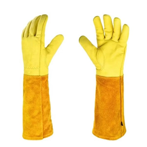 Gants de travail en cuir antidérapants durables avec manchette droite et finition lisse pour une protection confortable des mains à usage général - Product Image 3