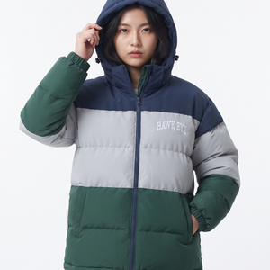 Veste d'hiver imperméable matelassée pour femme avec capuche, fermeture éclair intégrale, en toile, chaude et rembourrée, pour l'extérieur, vente en gros - Product Image 3