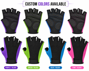 Neon <b>Half</b> Finger Cycling Gloves High Visibility Anti <b>Slip</b> Gel Pad Racing Bike Wholesale OEM Polyester Hook & Loop Closure - Product Image 2