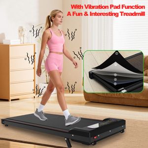 2-in-1 Upgrade <b>Foldable</b> Treadmill with Handle Bar Incline Portable Under <b>Desk</b> Walking and Vibration Pad Remote Control - Product Image 6