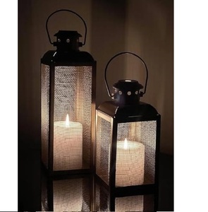 Lanterne décorative en métal artisanale, forme personnalisée, noire thermolaquée, pour la maison, l'hôtel et les mariages - Product Image 5