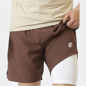 Shorts de compression 2 en 1 pour hommes, couleur olive - Product Image 4