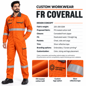 Overol de Manga Larga FR al por Mayor, Uniforme de Tela de Algodón y Poliéster con Certificación CE/EU, Reflectante para Servicio de Equipos de Taller - Product Image 6