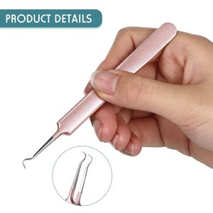 3PCS Stainless Steel <b>Blackhead</b> Tweezers Pimple <b>Extractor</b> <b>Tool</b> Curved Bend Tweezers for Remove Zit Whitehead Skin Care - Product Image 3