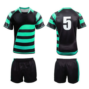 Camisetas de Rugby Unisex de Alta Calidad, Precio de Mayoreo, Hechas con Material 100% Poliéster, Absorbentes de Humedad, Nombre del Equipo Personalizado - Product Image 4