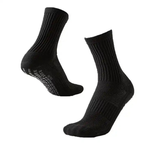 Non-Slip Crew <b>Socks</b> <b>for</b> Men <b>Women</b>, Anti-Slip Grip Training Workout Sports <b>Socks</b>, <b>Black</b> White OEM ODM - Product Image 4