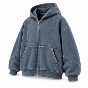 Sudadera con Capucha Oversize para Hombre, de Algodón Sólido con Forro Polar, Casual, con Bolsillo Frontal, Manga Regular, para Invierno, Estilo Holgado - Product Image 3