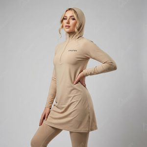 Maillot de bain islamique premium pour femme, grande taille, respirant, séchage rapide, UPF50+, manches longues, leggings, à capuche, pour l'entraînement aquatique - Product Image 1
