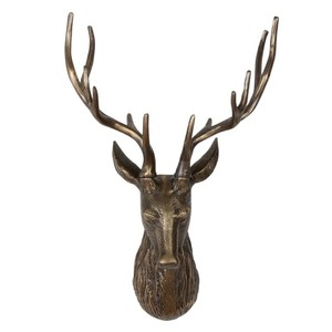 Jaffs Exports Aluminum Handmade Modern Deer Head Wall Sculpture Eco-Friendly Durable Tabletop Art <b>Decor</b> for Living Room - Product Image 1