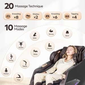 Fauteuil de massage de luxe en gros, zéro gravité, corps entier, électrique, Shiatsu, pétrissage, avec rails chauffants, étirement thaïlandais, IA - Product Image 4