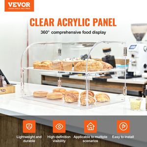 Vetrina da forno commerciale a 2 livelli con vetrina in acrilico per porta posteriore con accesso ripiani rimovibili per torte di ciambelle fresche - Product Image 2