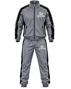 Conjunto Deportivo Unisex SHAFIQ Gris, Chaqueta con Cierre Completo y Cuello Redondo, Secado Rápido, Elástico en Cuatro Direcciones, Diseño Ligero 2 en 1, Ropa Deportiva - Product Image 4